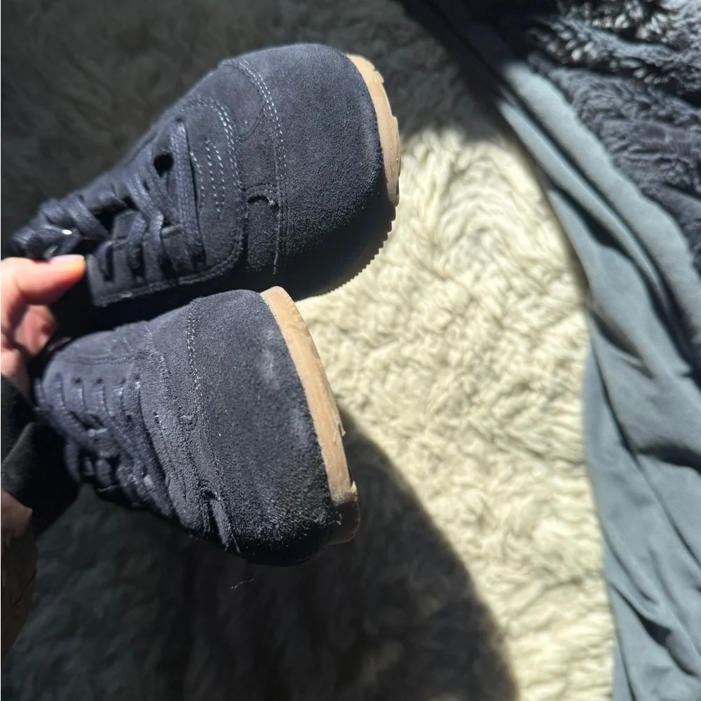 COS Navy Suede Minimal Athletic Sneakers